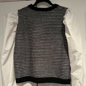 Striped Sweater with Balloon Sleeve